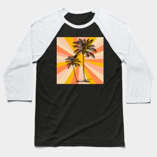 Vintage palm trees with sun Baseball T-Shirt